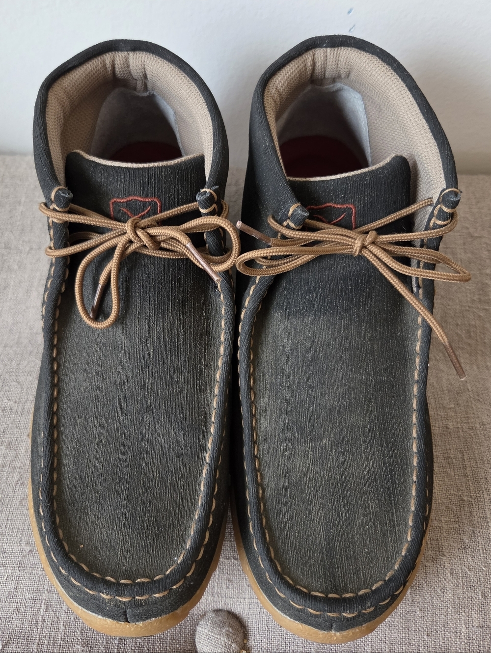 Twisted X Womens Chukka Driving Mocs, 9.5 Charcoal/Brown Water Resistant Leather - Picture 2 of 10